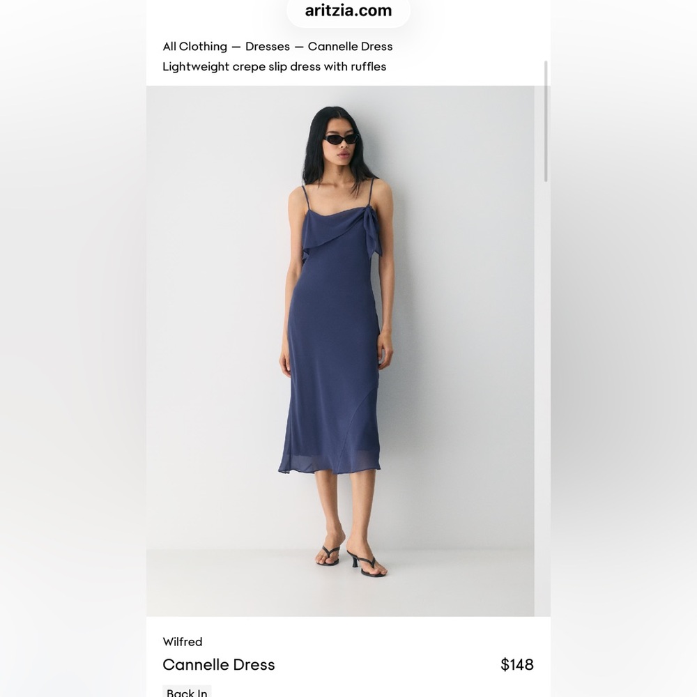 Wilfred Midi Slip Dress in Navy Blue